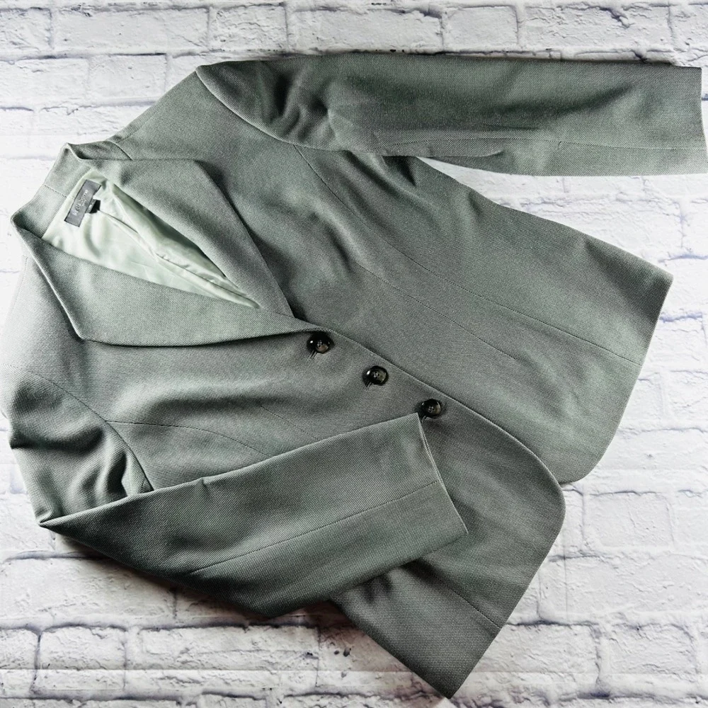 Liz Claiborne Suits Womens 16 Grey 3 Button Textured Blazer Professional Career